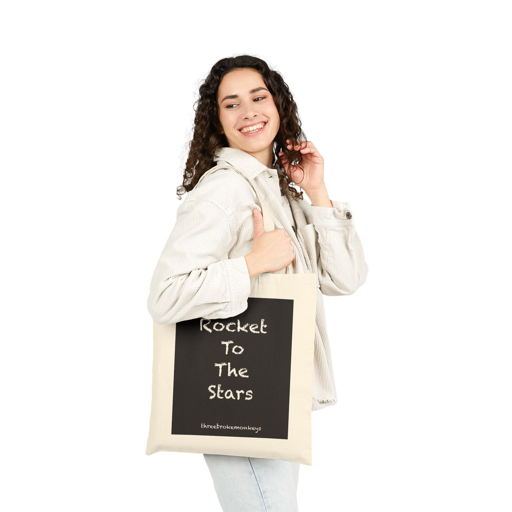 ‘Rocket To The Stars’ Cotton Canvas Tote Bag