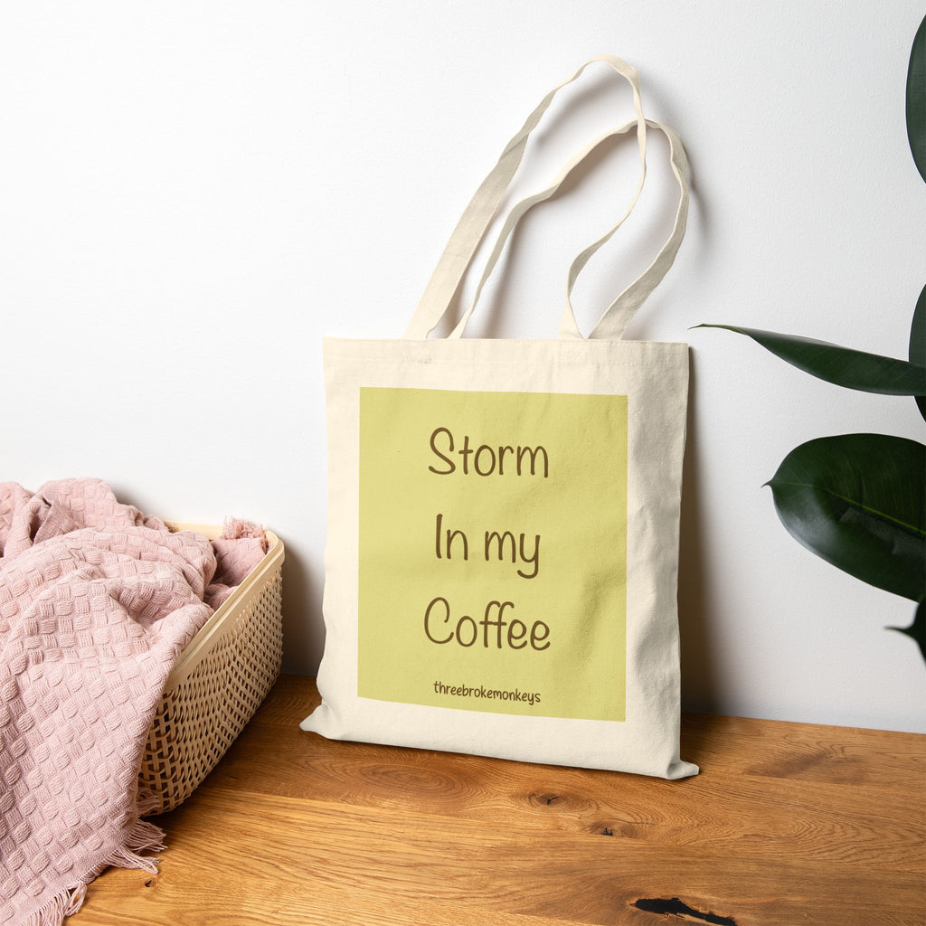 ‘Storm in my Coffee’ Cotton Canvas Tote Bag