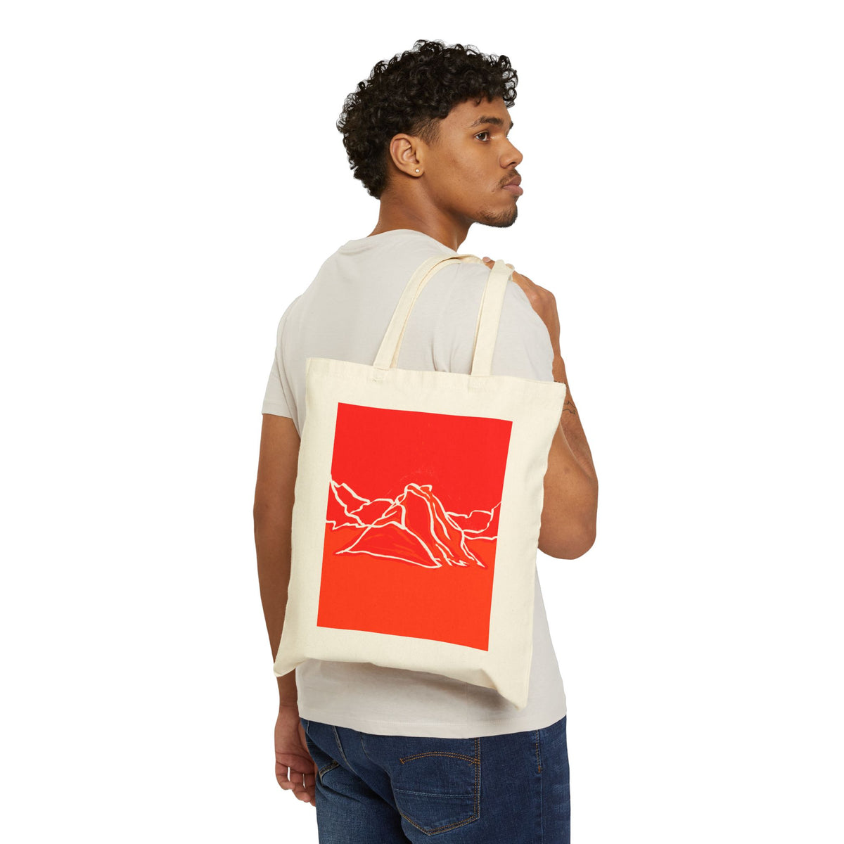 ‘Red Rocky Mountains’ Cotton Canvas Tote Bag