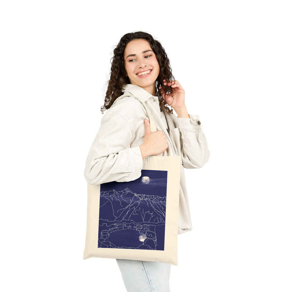 ‘Reflective Moon’ Cotton Canvas Tote Bag