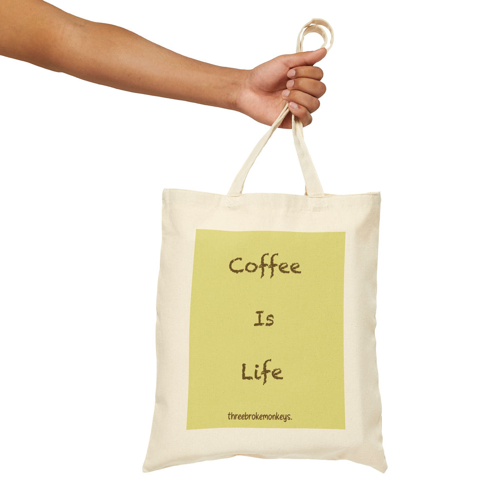 ‘Coffee is Life’ Cotton Canvas Tote Bag