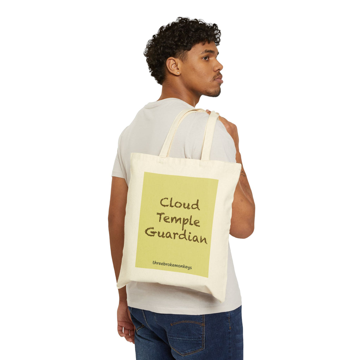 ‘Cloud Temple Guardian’ Cotton Canvas Tote Bag
