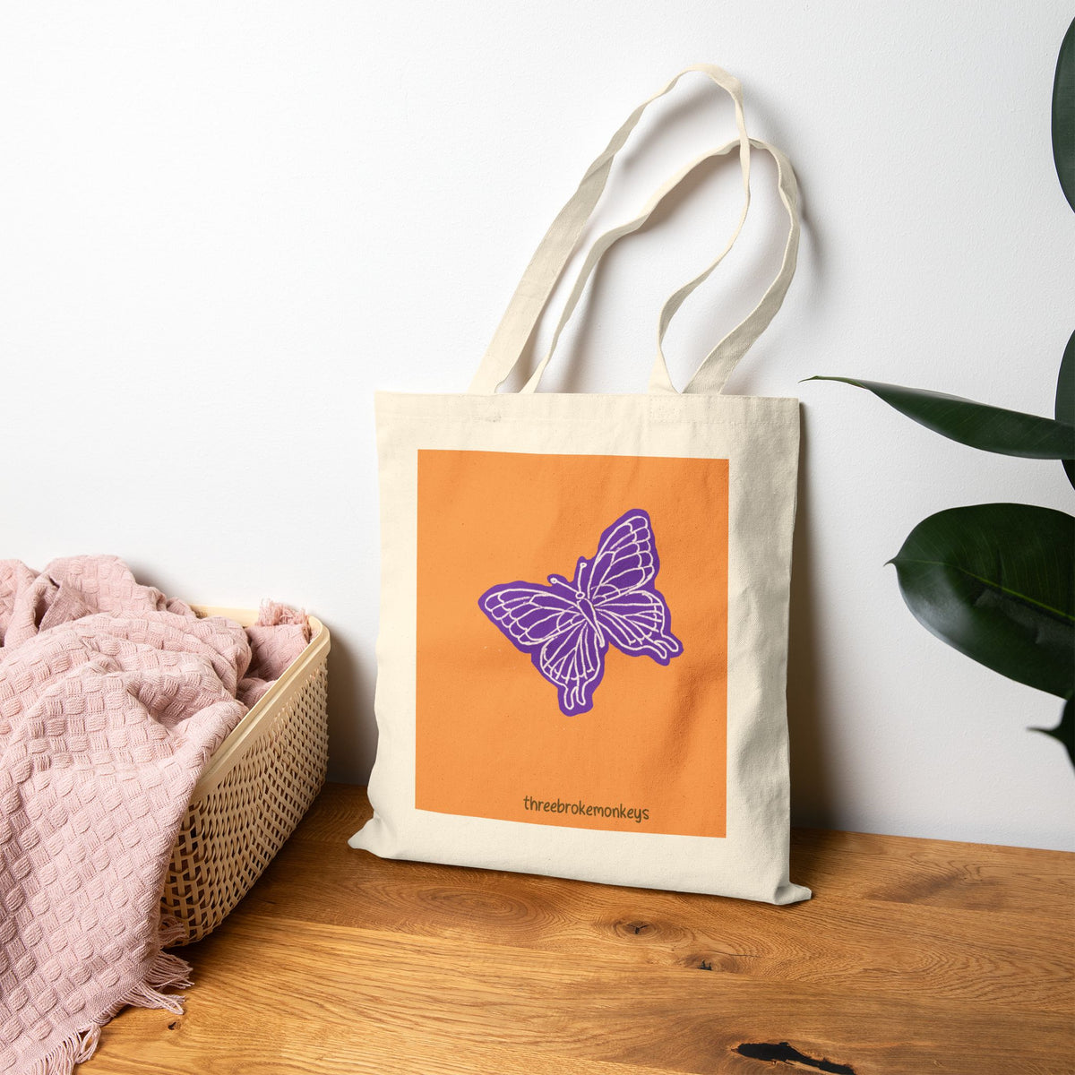 ‘Nine Butterflies’ Cotton Canvas Tote Bag