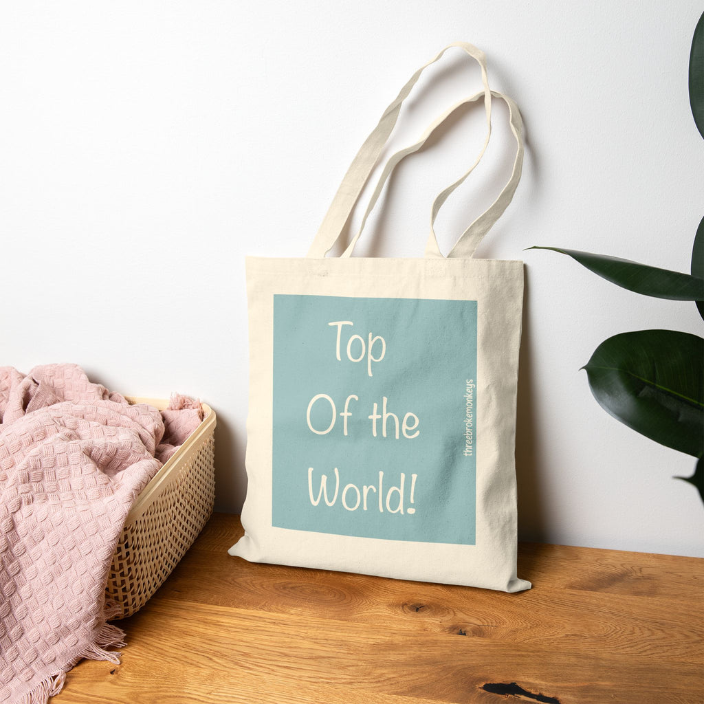 ‘Top of the World!’ Cotton Canvas Tote Bag