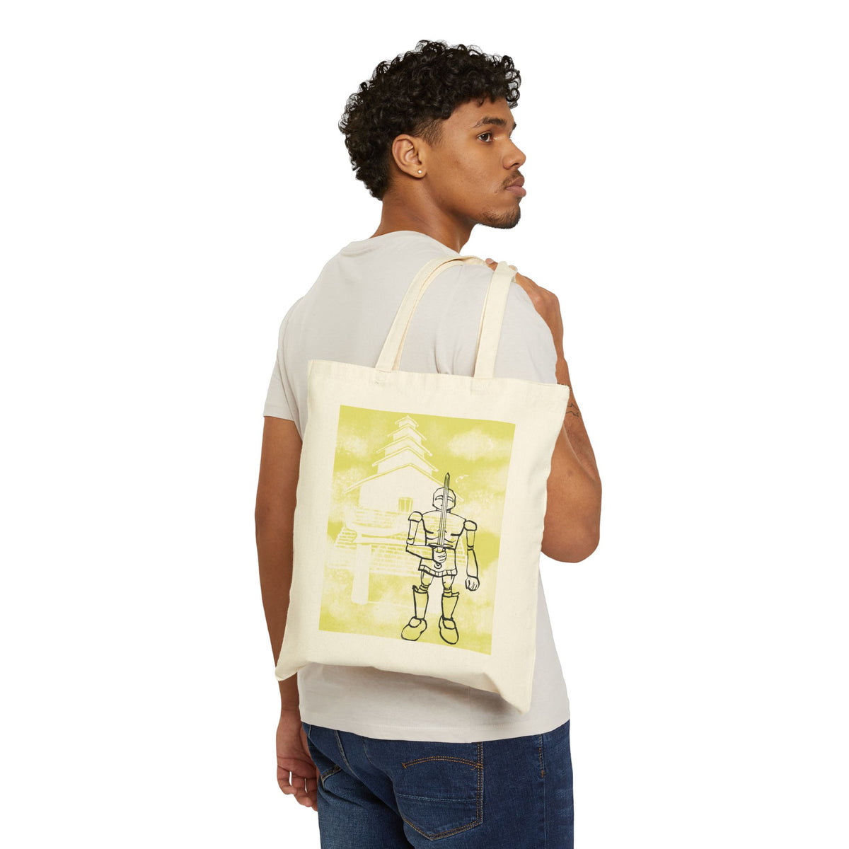 ‘Cloud Temple Guardian’ Cotton Canvas Tote Bag
