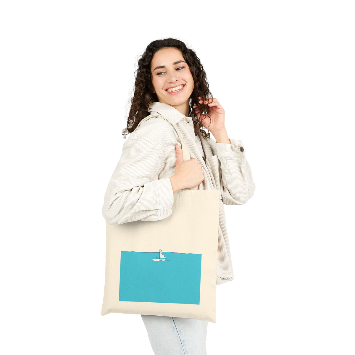 'Ice, Sea And Me’ Cotton Canvas Tote Bag