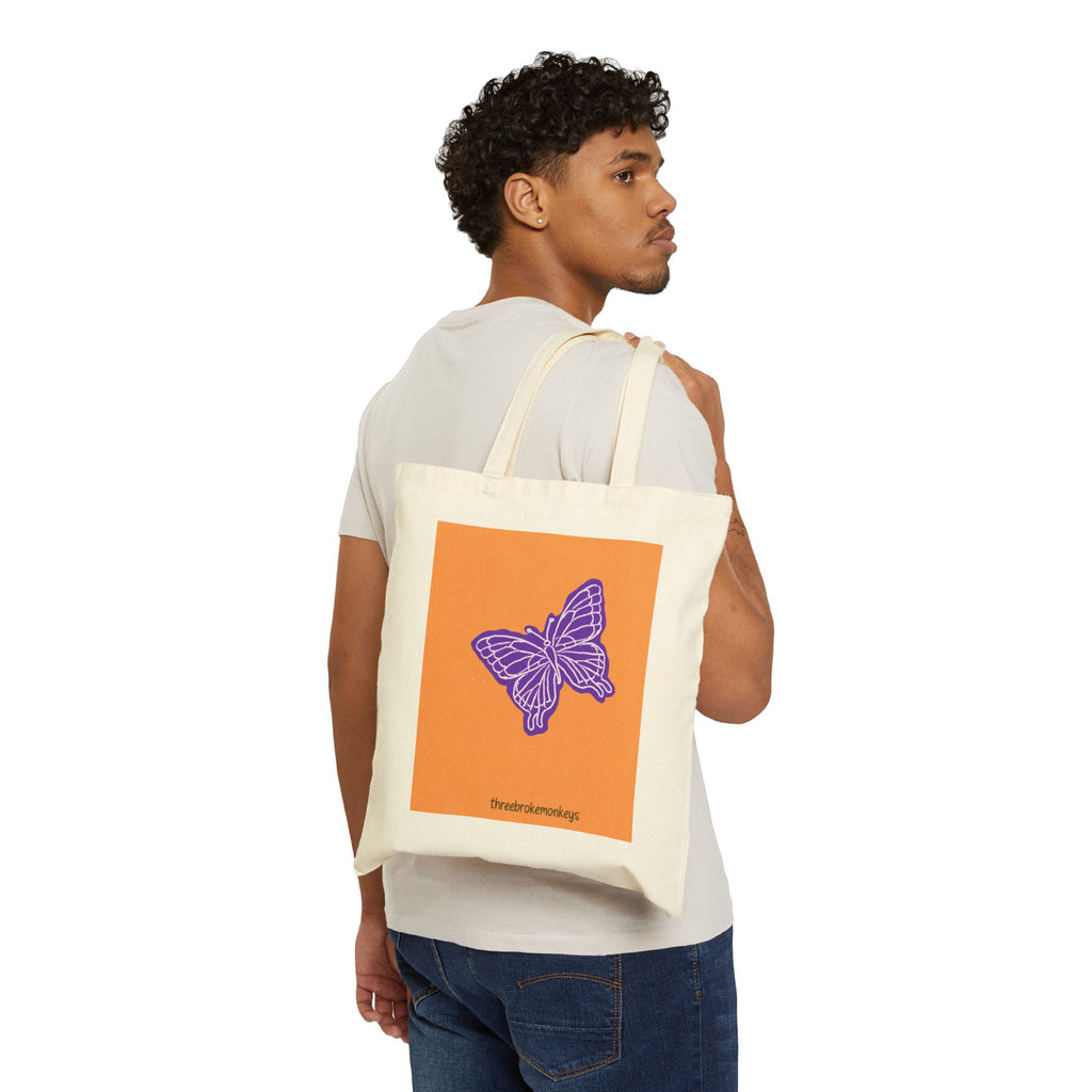 ‘Nine Butterflies’ Cotton Canvas Tote Bag