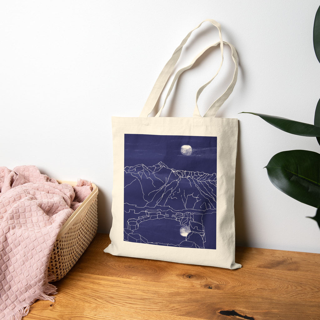 ‘Reflective Moon’ Cotton Canvas Tote Bag