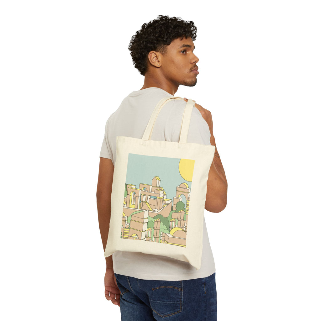 ‘Toy Block Tuscany’ Cotton Canvas Tote Bag