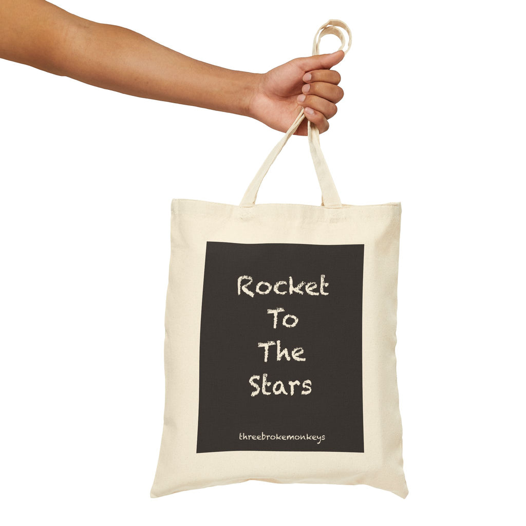 ‘Rocket To The Stars’ Cotton Canvas Tote Bag