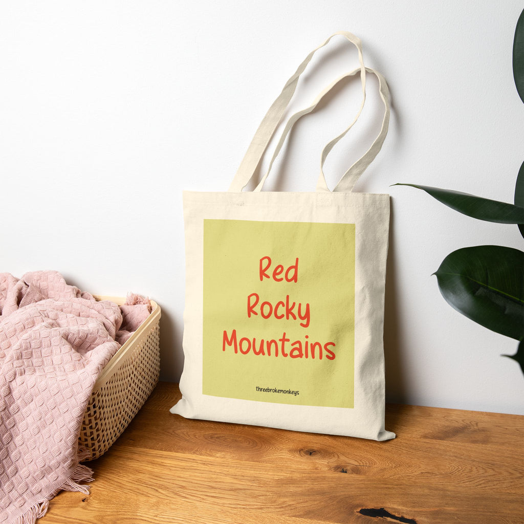 ‘Red Rocky Mountains’ Cotton Canvas Tote Bag