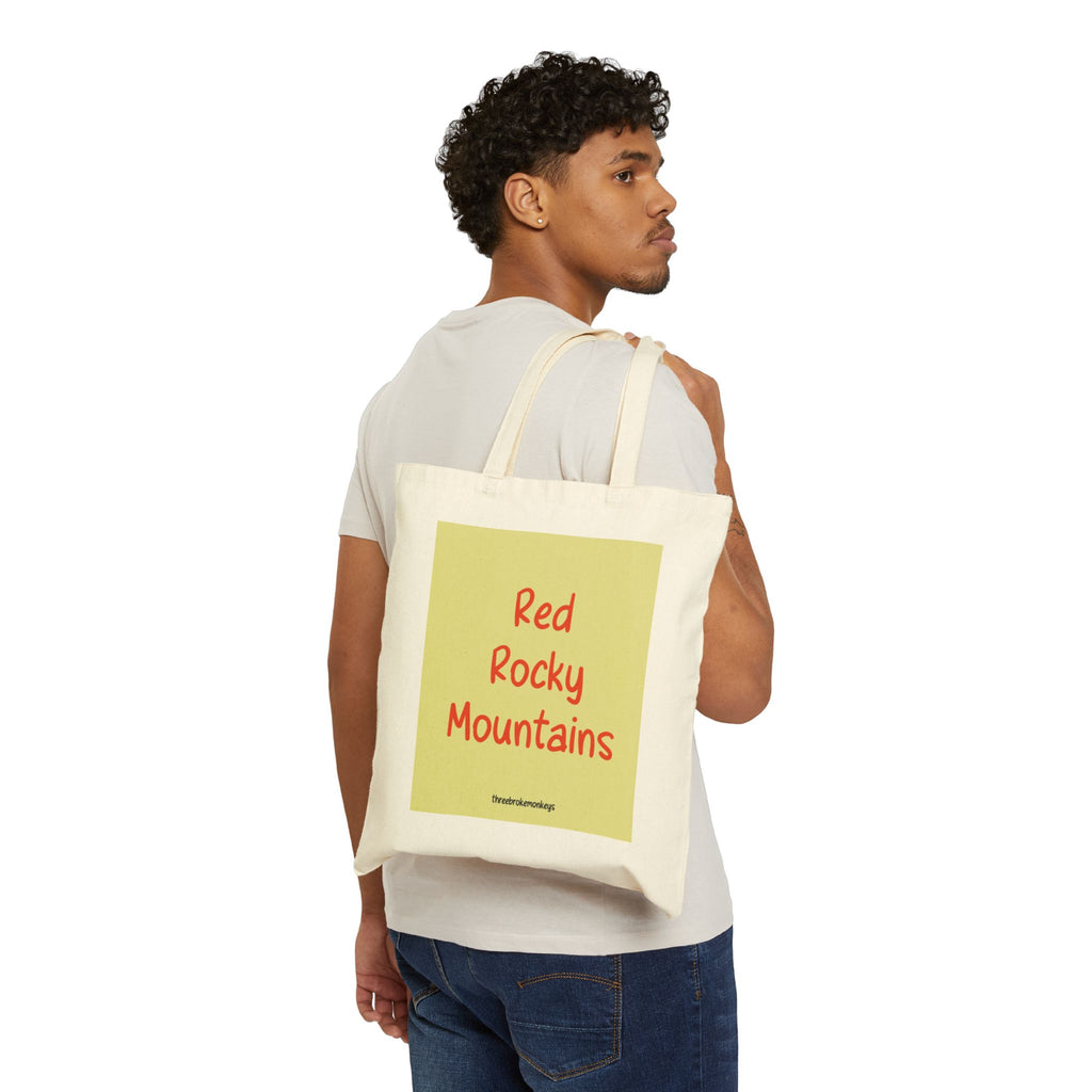 ‘Red Rocky Mountains’ Cotton Canvas Tote Bag