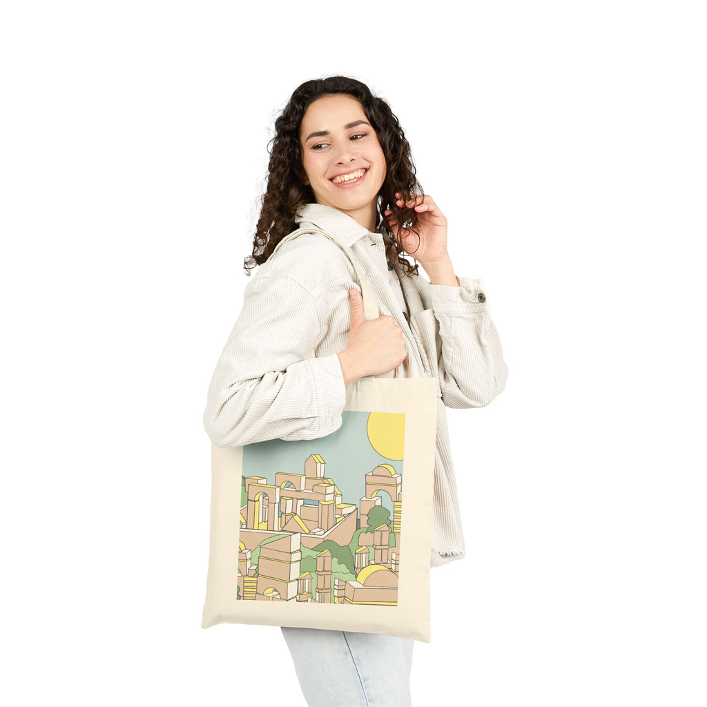 ‘Toy Block Tuscany’ Cotton Canvas Tote Bag