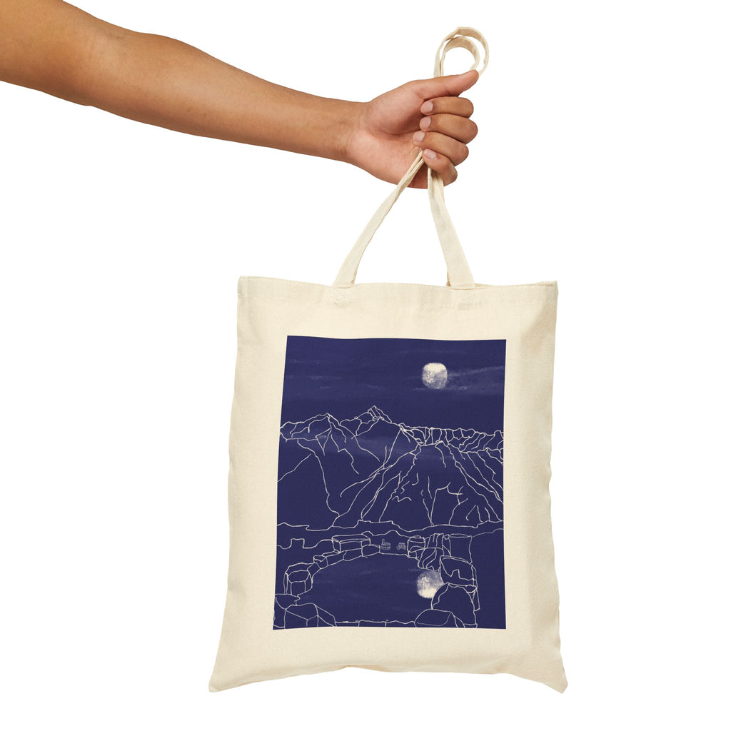 ‘Reflective Moon’ Cotton Canvas Tote Bag
